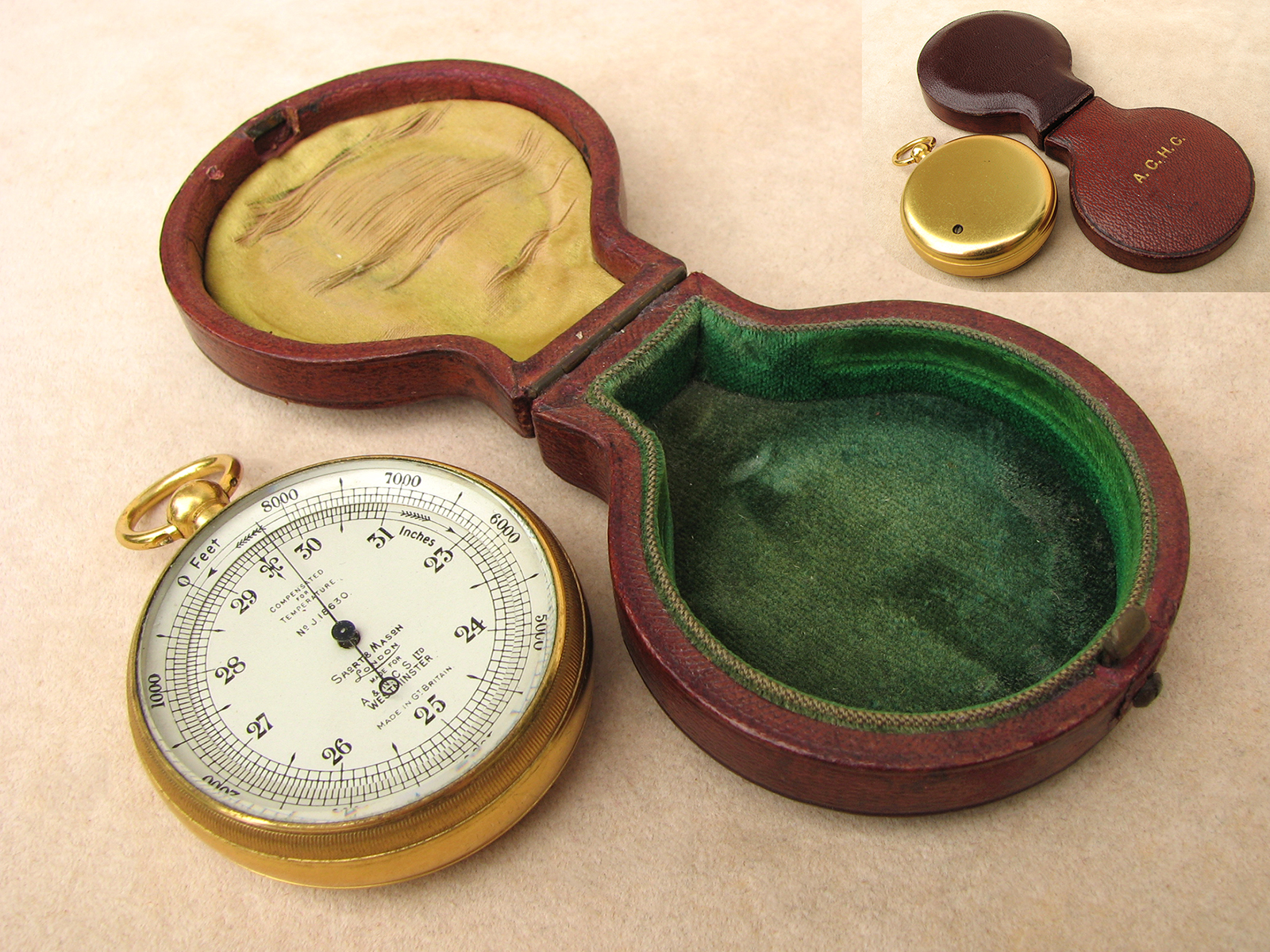 Edwardian Short & Mason pocket barometer & altimeter,
retailed by Army & Navy Co-operative Society